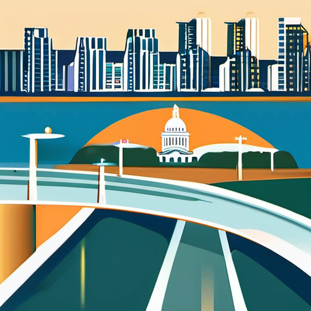 Texas SEO services illustration with state landmarks